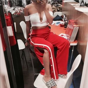 Track Button Snap Pants